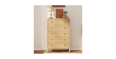 gaomon 5 Drawer Dresser for Bedroom, 47" Tall Modern Chest of Drawers, Curved Profile Design