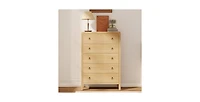 gaomon 5 Drawer Dresser for Bedroom, 47" Tall Modern Chest of Drawers, Curved Profile Design