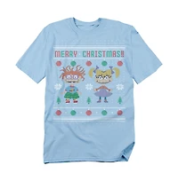 Rugrats Men's Merry Ugly Christmas Sweater With Chucky And Angelica T-Shirt