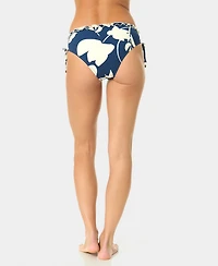 CeCe Women's Pull-On Contrast Ruffle Side-Tie Hipster Swim Bottoms