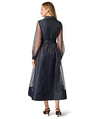 Adrianna Papell Women's Long-Sleeve V-Neck Shirt Dress