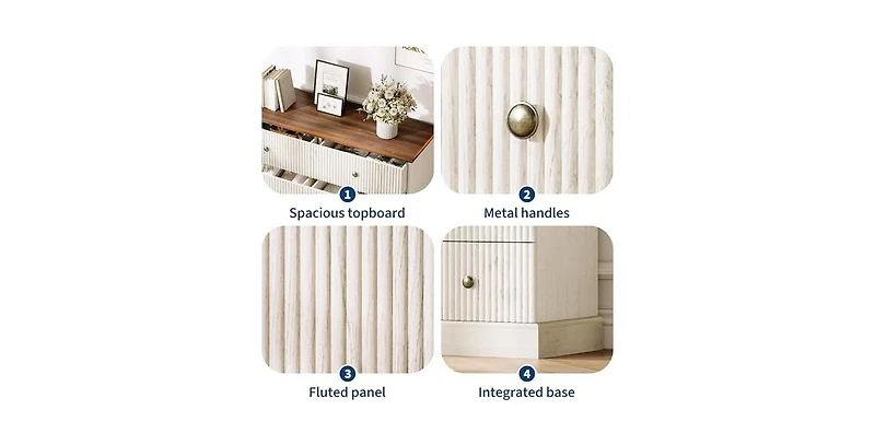 gaomon 6 Drawer Dresser for Bedroom, Horizontal Chest of Drawers