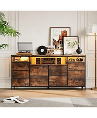 gaomon 63.3" Wide 10-Drawer Dresser Tv Stand for Bedroom and Living Room