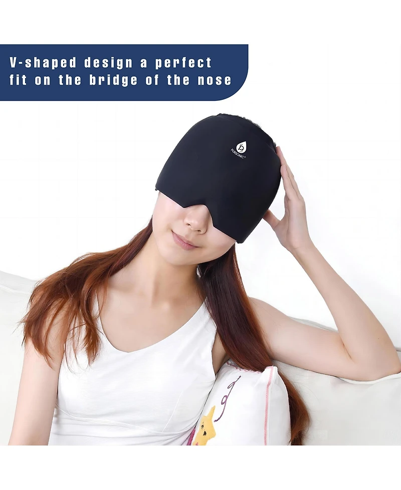 Pursonic Total Tension Relief 3D Shiatsu Back Massager & Hot/Cold Gel Migraine Cap