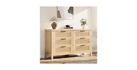 gaomon Fluted Dresser for Bedroom, 28.8'' Tall Chest of Drawers with 6 Storage Drawers, Modern Wood Clothing Organizer Cabinet