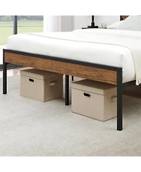 gaomon Bed Frame With Wood Headboard Strong Wooden Slats Under Bed Storage Quiet Design No Box Spring Space Saver