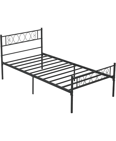 gaomon Metal Bed Frame With Headboard and Footboard Heart Design Platform For Kids No Box Spring