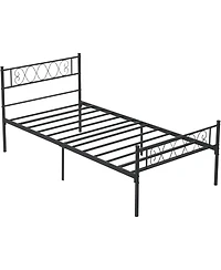 gaomon Metal Bed Frame With Headboard and Footboard Heart Design Platform For Kids No Box Spring