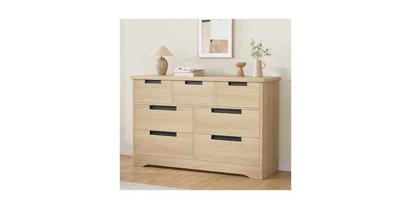 gaomon 7 Drawer Dresser for Bedroom, Dresser Organizer with Embedded Handles Design