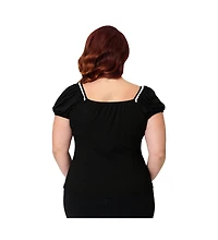 Unique Vintage Plus Sweetheart Knit Top