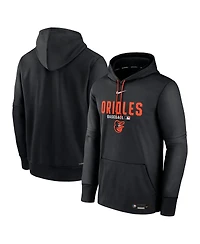 Nike Men's Heather Charcoal Baltimore Orioles Authentic Collection Therma-fit Hoodie