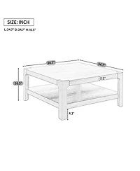 Streamdale Furniture Modern Farmhouse Coffee Table with Soft Rounded Profile