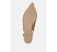 Uwaha Genuine Leather & Real Suede Slingback Flats