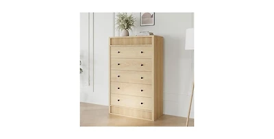 gaomon 5 Drawer Tall Dresser for Bedroom, 31.5" Wide Fluted Chest of Drawers, Modern Wood Storage Cabinet