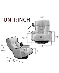 Streamdale Furniture Streamdale Ergonomic Lounge Chair with Spring Seat & Phone Holder