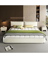 Streamdale Furniture King Size Cloud Bed Frame with Padded Movable Headboard, Chenille Upholstered