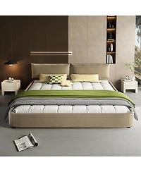 Streamdale Furniture King Size Cloud Bed Frame with Oversized Padded Movable Headboard