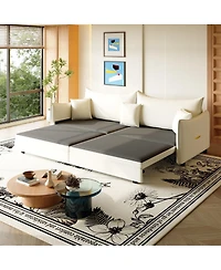 Streamdale Furniture King Pull Out Sofa Bed, 3-in-1 Convertible Sofa with 3 Pillows, Modern Velvet Couch