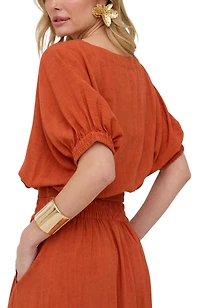 Raffya Women's Poppy Boat Neck Top