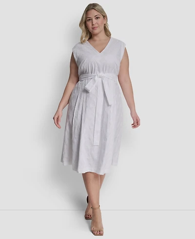 Dkny Plus Sleeveless V-Neck Midi Dress