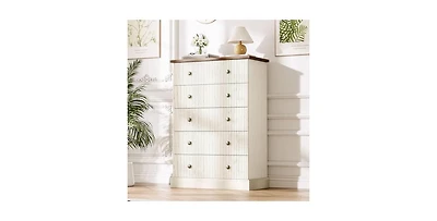 gaomon 5 Drawer Dresser for Bedroom, Tall Vertical Chest of Drawers