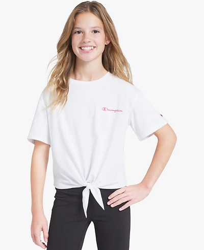 Champion Girls' 7-16 Tie-Front Short-Sleeve Top