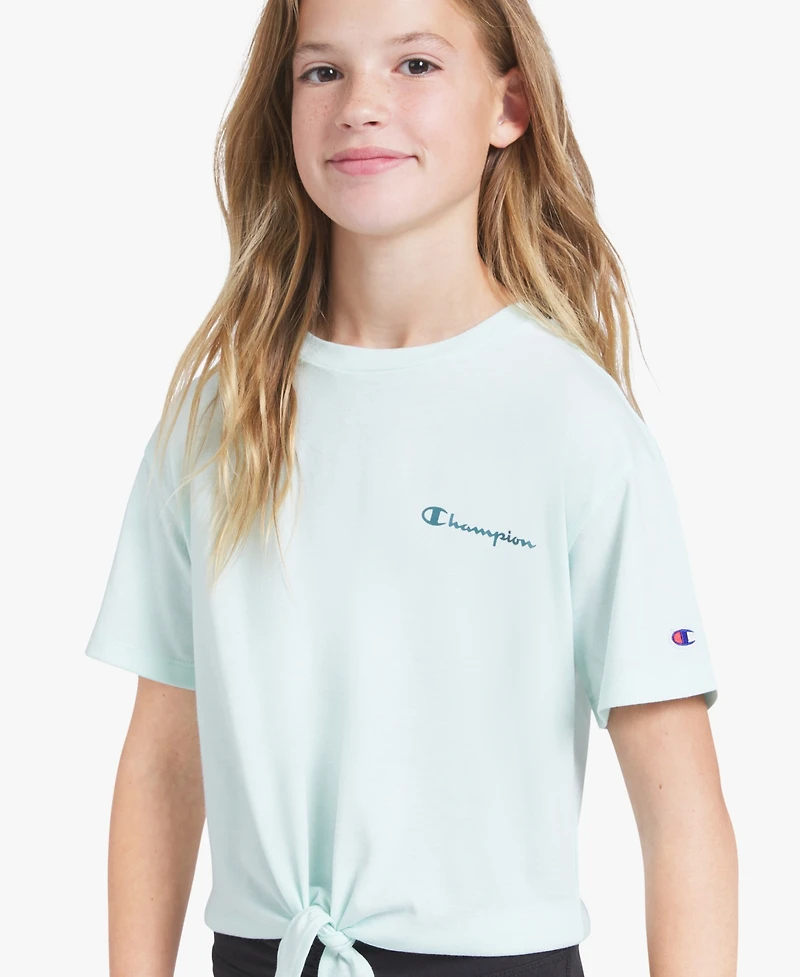 Champion Girls' 7-16 Tie-Front Short-Sleeve Top