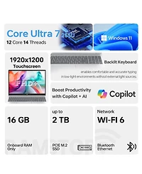 Hp OmniBook 5 16" Traditional Laptop Intel Core Ultra 7 16GB Ram Intel Graphics 1TB Ssd Storage Windows 11 Pro 60Hz - Silver