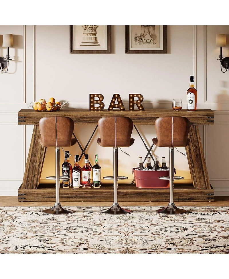 Tribesigns Farmhouse Console Table, Long Sofa Table Behind Couch with Storage, Rustic Entryway Furniture for Hallway