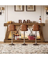 Tribesigns Farmhouse Console Table, Long Sofa Table Behind Couch with Storage, Rustic Entryway Furniture for Hallway