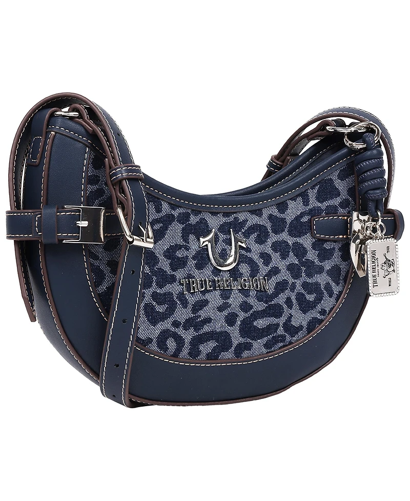 True Religion Blake Leopard Belted Hobo Bag