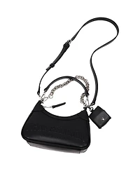 True Religion Women's Trapunto Logo Zip-Top Hobo