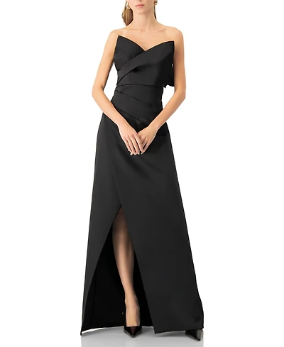 Ivonne Women's Strapless Gown With Front Leg Opening