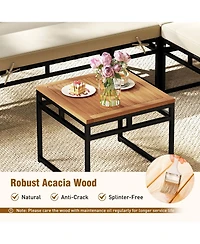 Gymax Set Of 6 Outdoor Sectional Sofa Set Metal Conversation Set w/ Bungee Rope Seat