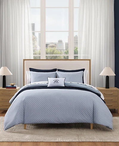 Tommy Hilfiger Trellis Flag Cotton Reversible 3-Pc. Duvet Cover Set, King
