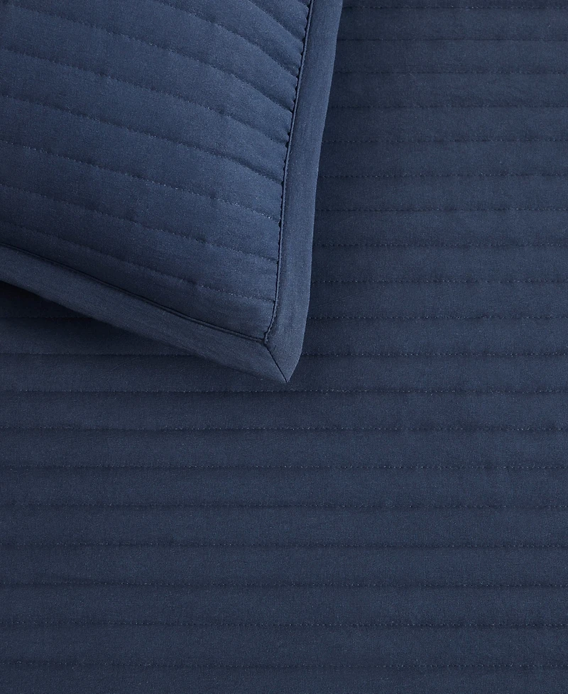 Tommy Hilfiger Solid Washed Microfiber 3-Pc. Quilt Set, King