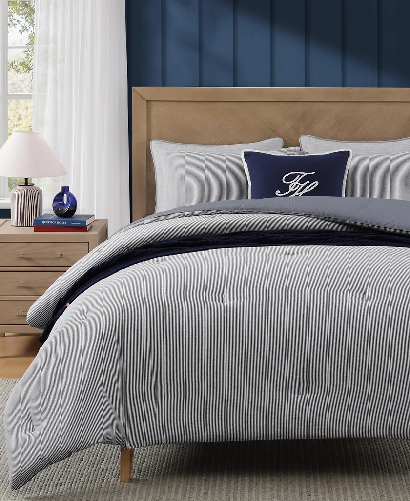 Tommy Hilfiger Tommy Sandbar Stripe Seersucker 3-Pc. Comforter Set