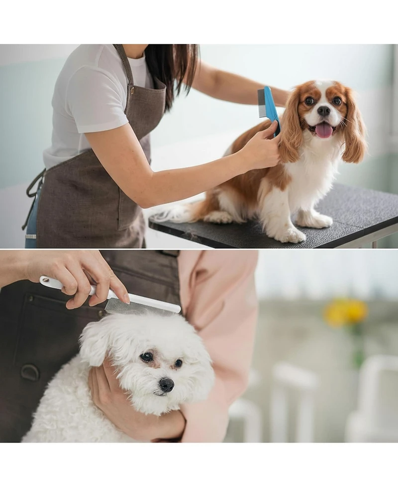 Aronkl Pet Grooming Kit: Slicker Brush, Shampoo Bath Gloves, Towel