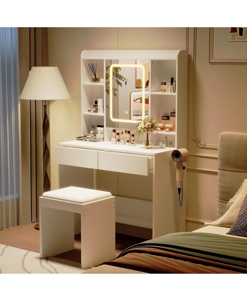 Gaomon Lighted Makeup Vanity Desk with Usb Ports