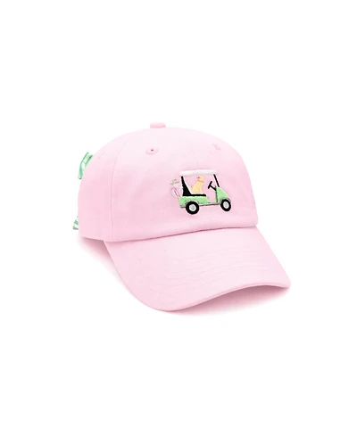 Bits & Bows Baby Girls Dog in Golf Cart Bow Baseball Hat
