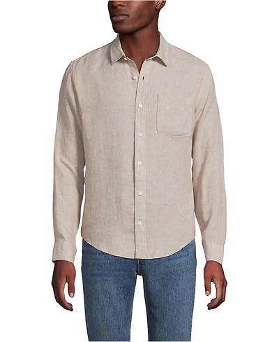 Lands' End Big & Tall Long Sleeve Linen Shirt