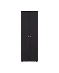 flynama Home 2 Doors Closet System Armoire Hanging Rod Storage Shelf, Modern Bedroom Organization Storage