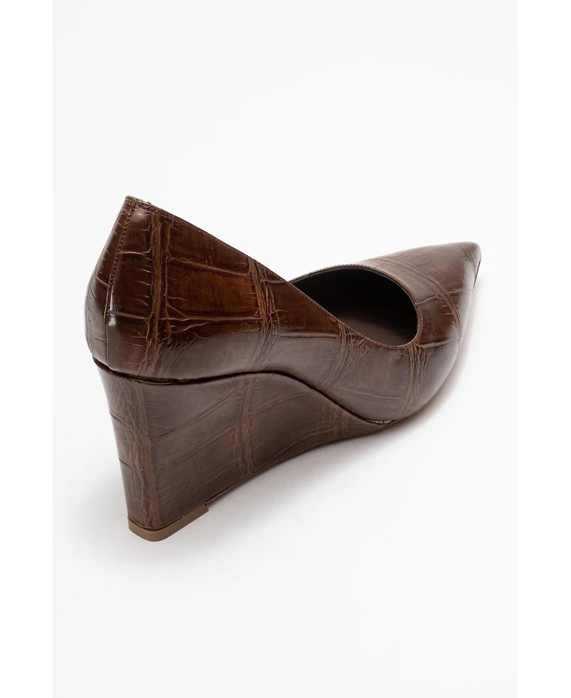 Prologue Shoes Women's Puera Pointed Toe Wedge Pump