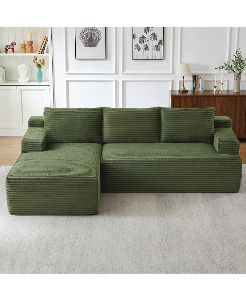 Streamdale Furniture L-Shaped Cloud Sectional Sofa, Deep Seat, Modular Sleeper