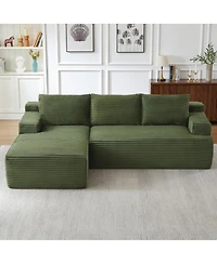 Streamdale Furniture L-Shaped Cloud Sectional Sofa, Deep Seat, Modular Sleeper