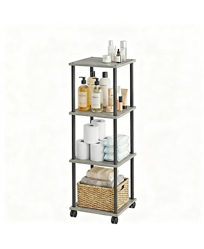 Yigii Mobile Storage Rack with Locking Wheels for Bathroom, Kitchen, Laundry