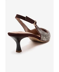 Prologue Shoes Women's Nella Embellished Slingback Pointed Toe Pump
