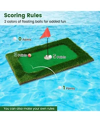 Mecale Floating Pool Golf Green Set with 6 Golf Balls & Flag