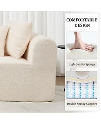 Streamdale Furniture 109" Modern Cloud Sofa with 7 Pillows & L-Shape Modular Design