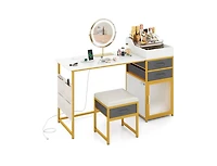 Slickblue 55" Makeup Vanity Desk with Rotatable Lighted Mirror